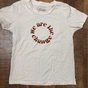 Kids White Graphic T-Shirt we are the change 4t unisex T